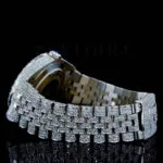 Roles Day Date Women Silver 36mm Diamond Studded Swiss Made Black Arabic Numerals Watch