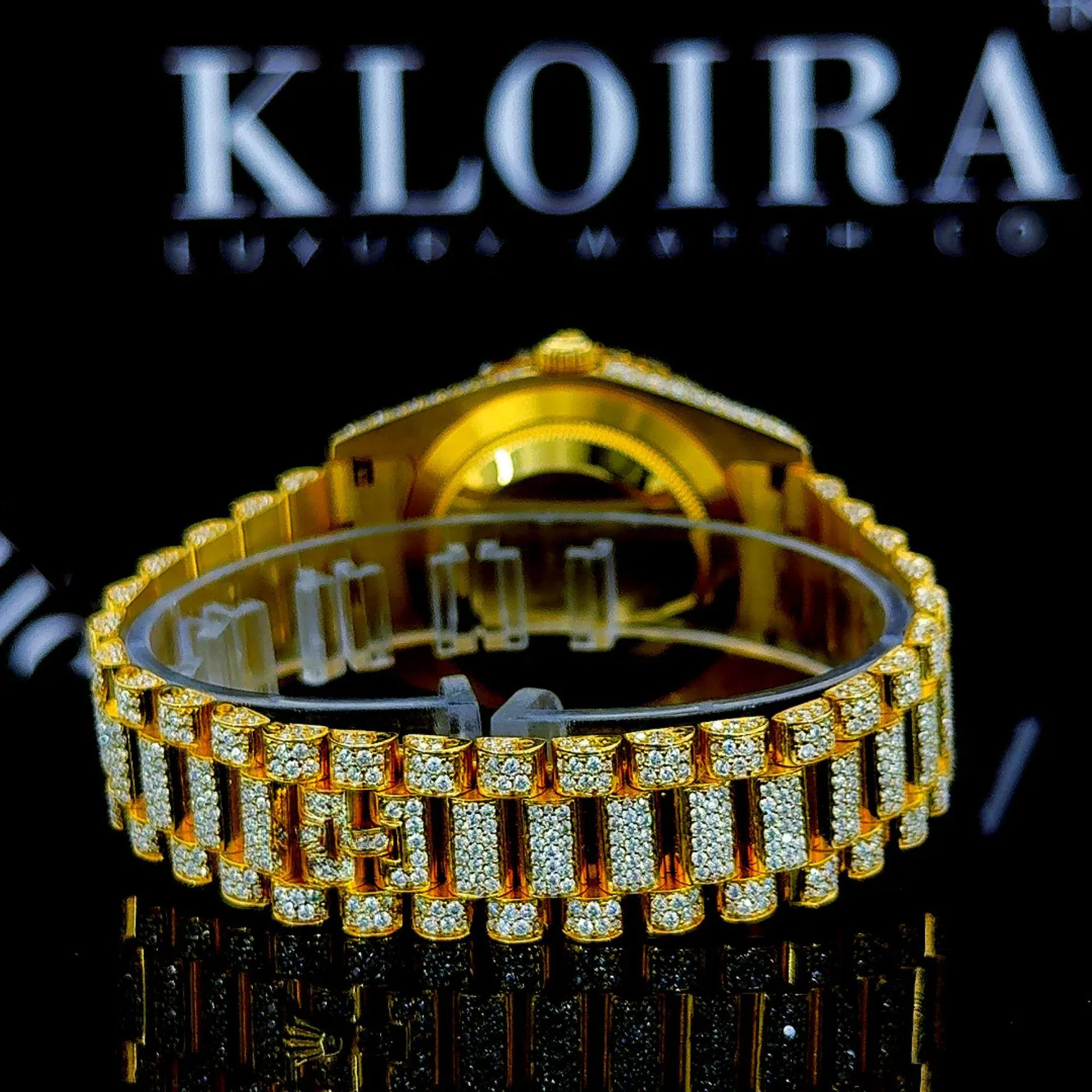 Roles Watch Bust Down Moissanite Bracelet View