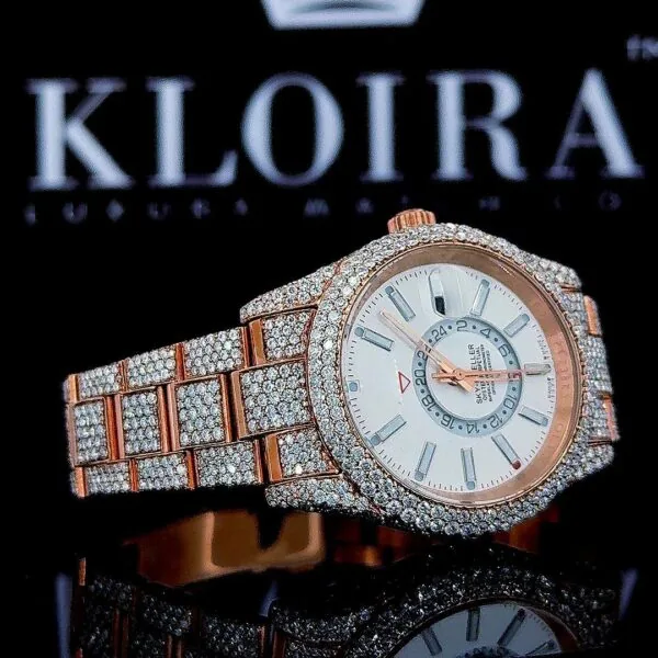 Roles Watch Moissanite Diamonds Right Profile View