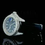 Roles Yacht-Master 42mm Silver Solid Diamond Studded Swiss Made Rubber Strap Watch