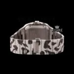 Roman Dial Black Camouflage Iced Out Strap Moissanite Watch Caseback View