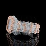 Roman Dial Thorn Bezel Two Tone Moissanite Diamond Watch Left Side View