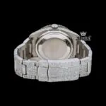Roman Numerals Lavender Dial Full Iced Out Moissanite Watch Caseback View