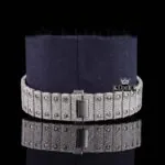 Roman Numerals White Dial Fully Iced Out Moissanite Diamond Watch Bracelet View