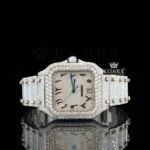 Cartior Rose Gold Arabic Numerals Moissanite Watch