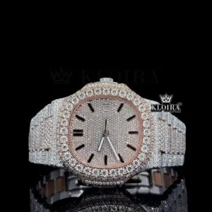 Patik Philippe Moissanite Diamond Watch with Rose Gold Dial