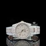 Roles Two Tone Moissanite Watch with Rose Gold Dial and Diamond Stick Markers