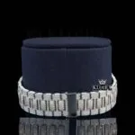 Rose Gold Diamond Markers Iced Out Lab Grown Diamond Watch Bracelet View