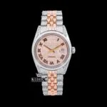 Roles Rose Gold Roman Numerals Iced Out Moissanite Watch with 2200 VVS Diamonds
