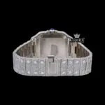 Rose Gold Roman Dial Two Tone Iced Out Lab grown Diamond Watch Caseback View