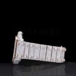 Rose Gold Skeleton Dial Two Tone Iced Out Natural Diamond Watch Left Profile View