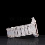Rose Gold Skeleton Dial Two Tone Iced Out Natural Diamond Watch Right Profile View