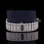 Rose Gold Two Tone Roman Numerals Moissanite Diamond Watch Bracelet View