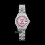 Roles Rose Pink Dial Moissanite Diamond Watch