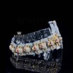 Ruby Markers Skull Dial Full Iced Out Moissanite Diamond Watch Right Side Strap View