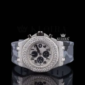 AP Royal Oak Offshore Semi Iced Out Moissanite Chronograph Watch