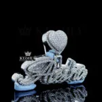 Shimmering Heart Name Pendant Closeup Right