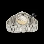 Silver Dial Diamond Markers Fully Iced Moissanite Diamond Watch Caseback View