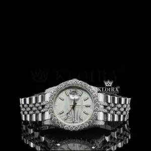 Roles Moissanite Watch with White Gold Diamond Link Strap