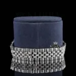 Silver shade Moissanite Diamond Watch 14K Gold VVS 22 Carat 42mm Right Bracelet View