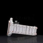 Skeleton Two Tone Rose Gold Moissanite Diamond Watch Left Side View