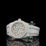 Spider Dial Two Tone Fully Iced Out Moissanite Diamond Watch Left Profile View