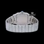 Square Roman Dial Fully Iced Out Moissanite Dial Watch Caseback View