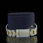 Standard Numerals Blue Dial Date Display Two Tone Iced Out Moissanite Watch Bracelet View