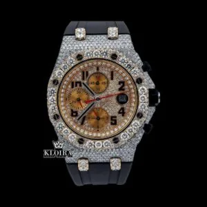 AP Royal Oak Offshore Chronograph Moissanite Watch with Rubber Strap