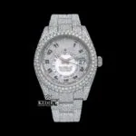 Roles Standard Numerals White Dial Moissanite Watch