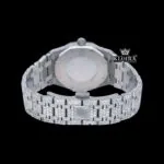 Stick Markers Black DIal AP Full Iced Out Moissanite Watch Caseback View