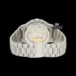 Stick Markers Blue Chronograph Dial Fully Iced Out Moissanite Watch Caseback View