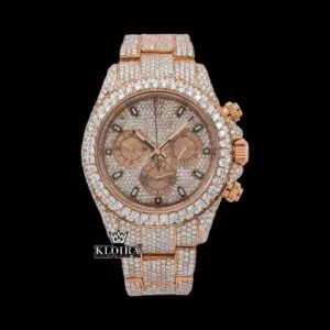 Roles Stick Markers Chronograph Dial Moissanite Watch