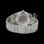 Stick Markers White Dial Fully Iced Out Moissanite Diamond Watch Caseback View