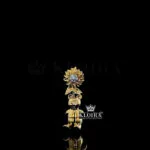 Teddy Blossom Pendant - Yellow Silver, 7 Round Cut Moissanite