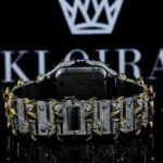 Thorn Bezel Yellow Gold Arabic Numerals Moissanite Diamond Watch Caseback View