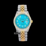 Roles Tiffany Blue Arabic Dial Moissanite Watch