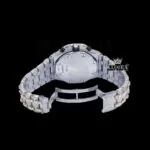 Two Tone Chronograph Standard Numerals Moissanite Diamond Watch Caseback View