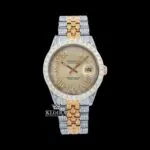Roles Two Tone Moissanite Diamond Watch with Roman Numerals