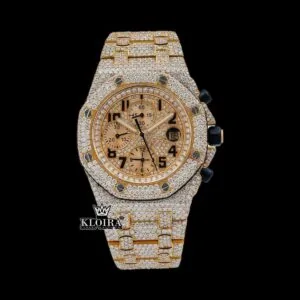 AP Two Tone Iced Out Chronograph Moissanite Watch