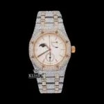 AP Two Tone Moonphase Moissanite Diamond Watch