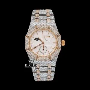AP Two Tone Moonphase Moissanite Diamond Watch