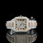 Cartior Two Tone Roman Numerals Moissanite Watch