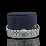 Two Tone Rose Gold Arabic Dial Iced Out Moissanite Diamond Watch Bracelet View
