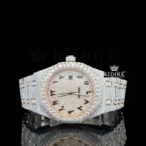 AP Two Tone Rose Gold Arabic Dial Moissanite Watch