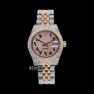 Roles Two Tone Rose Gold Dial Moissanite Diamond Watch