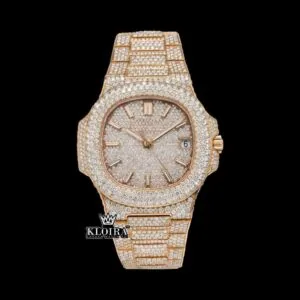 Patik Philippe Two Tone Stick Markers Moissanite Watch