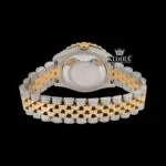 Two Tone Yellow Dial Diamond Bezel Iced Out Moissanite Watch Caseback View