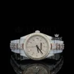 Roles Two Tone Yellow Dial Moissanite Watch with Diamond Markers