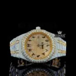 AP Royal Oak Two Tone Moissanite Watch with Bust Down Design